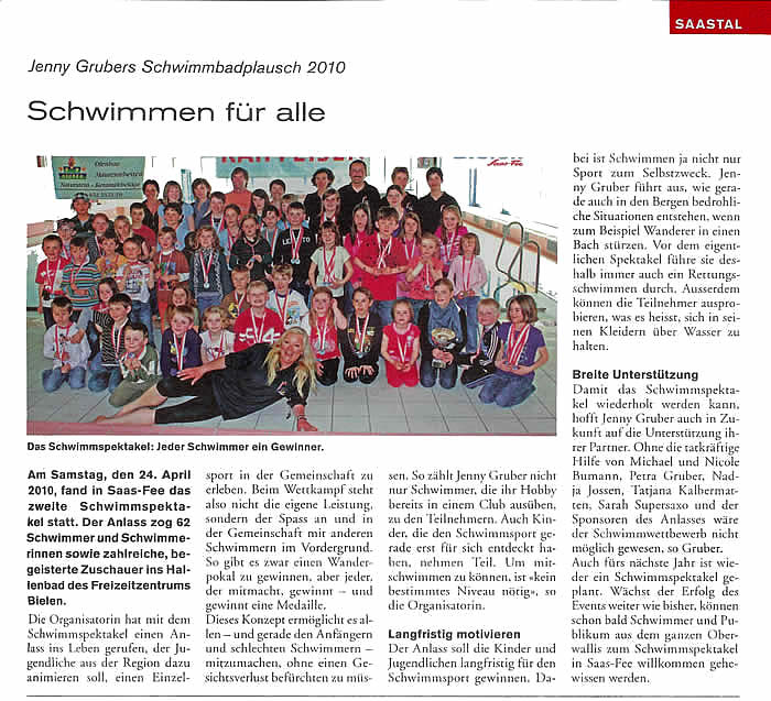 Schwimmbadplausch Jenny Gruber Bielen Saas Fee
